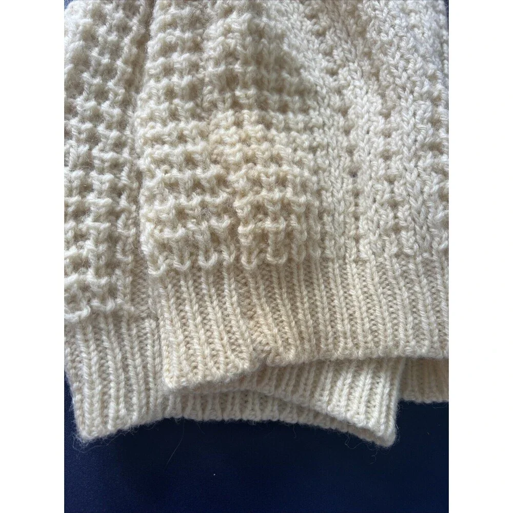 Blarney Mills Aran Fisherman Pure Wool Chunky Knit Women's‎ Handmade Sweater 40